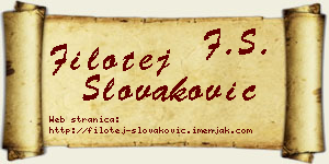 Filotej Slovaković vizit kartica